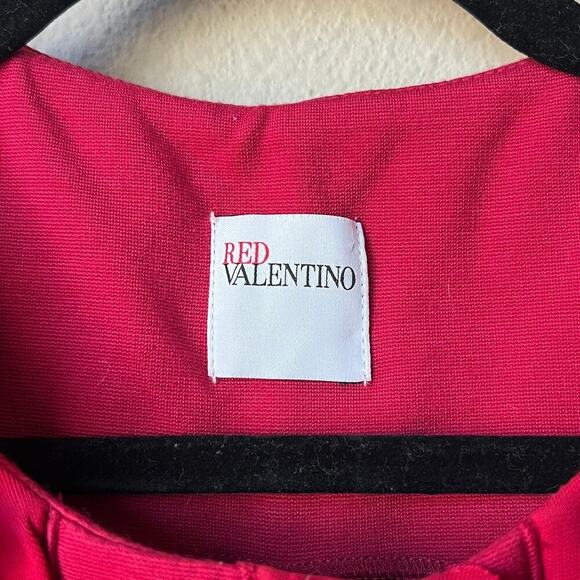 RED Valentino Red Scalloped Ruffle Sheath Dress Size Small - Picture 4 of 6